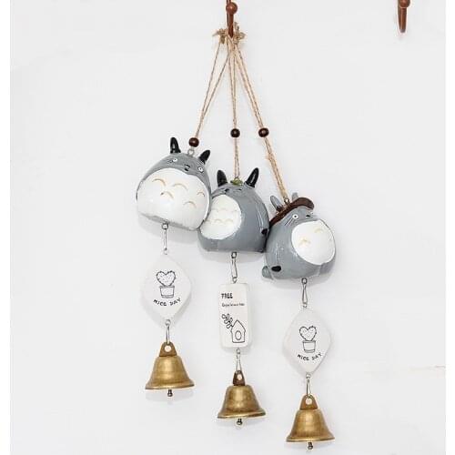 Cartoon Totoro Bell Wind Chimes Romantic Personality Gift Japanese Style Resin Door Trim Truck Crane Accessories Gift