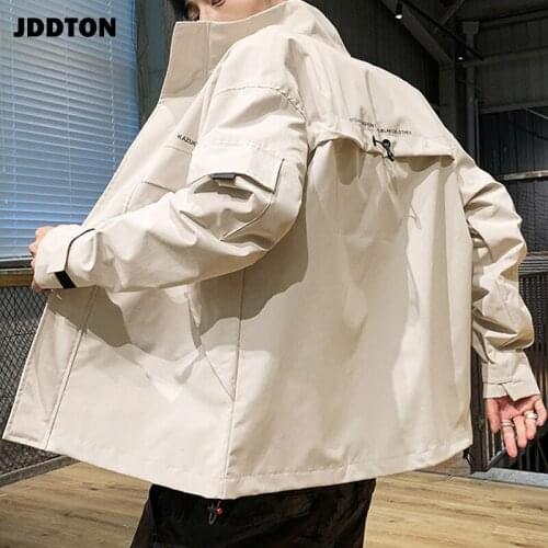 JDDTON Mens Casual Jacket Spring Autumn Baseball Uniform Outwear Windbreaker Man Loose Fashion Coat Hip Hop Male Overcoat JE294
