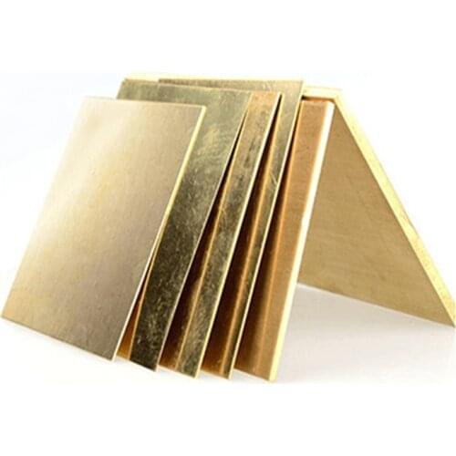 H62 Brass Sheet Thickness 0.8/1/1.2/2/3/4x100x100mm Brass Plate Customized Size CNC Frame Model Mould DIY Contruction Brass Pad