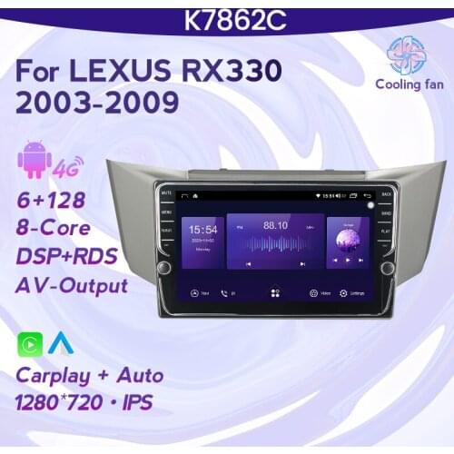 PX6 9" Android 10.0 RAM 4G Car Gps Dvd Player For Lexus Rx330 Rx350 Rx400h Car Radio Multimedia Navigation Stereo Head Unit Dsp