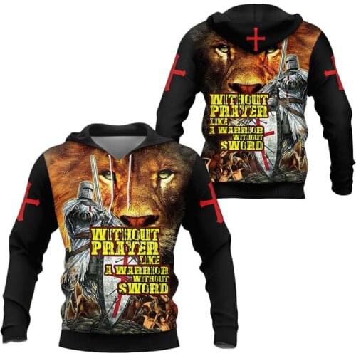 Knights Templar Fashion Hoodies For Men 3D All Over Printed Spring/Autumn Casual Unisex Pullover Hooded Harajuku Streetwear