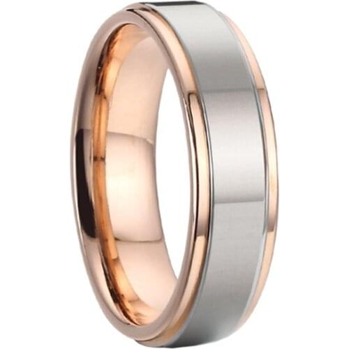 Romantic Matte finished forever love Rings Rose Gold Color Wedding Bands Engagement Stainless Steel Ring for Women and Men Jewel
