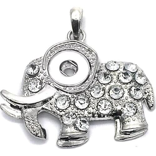 New 006 Vintage Elephant 12mm Snap Button Bracelet Charm Necklace Jewelry For Women Jewelry Gift