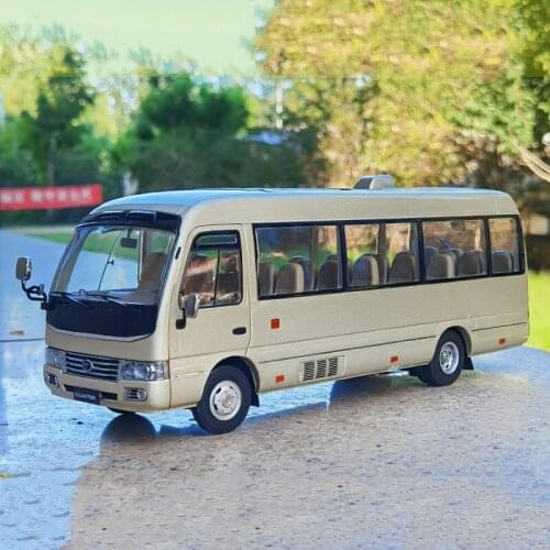 Diecast 1:24 Toyota COASTER Bread Minibus Alloy Car Model Decoration Adult Collection Souvenir Boy Toys Display Gifts