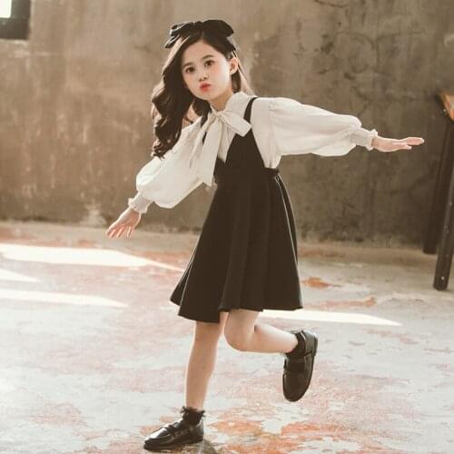 Infant Princess Dress Kids Girls Matching Outfits Suit Spring Autumn Long-sleeve Shirt Suspender Skirt 2-piece Sets Baby Clothes