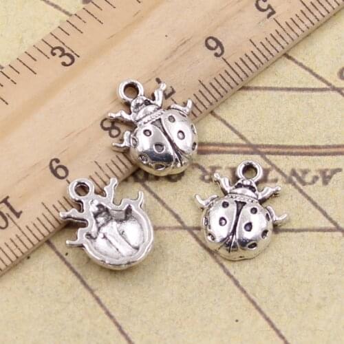 20pcs Charms Ladybug Bug 16x14mm Tibetan Bronze Silver Color Pendants Crafts Making Findings Handmade Antique DIY Jewelry