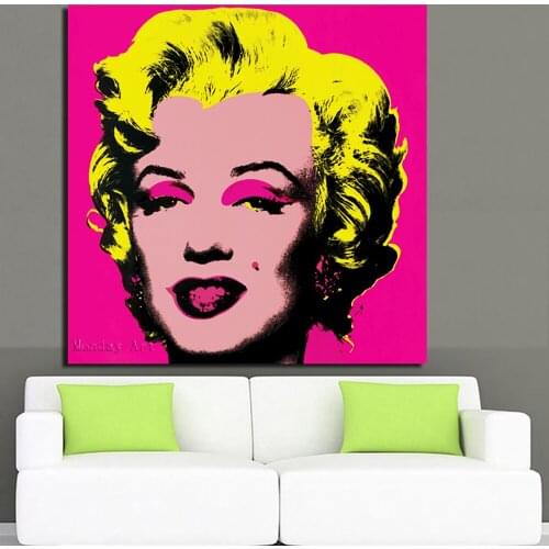 Pop Art hand painted Andy Warhol Marilyn Monroe Canvas Painting Pop Art Canvas oil Painting Posters Rosy Color Modular Pictures