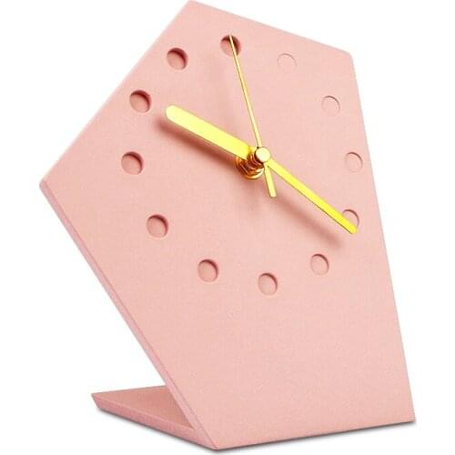 Simple stylish concrete tabletop clock Abstract art industrial wind office decorative clock