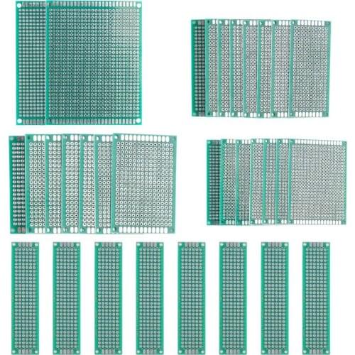 Prototype Board Universal Printed Circuit Pcb Printed Circuit Board 5 Different Sizes Double Sided Prototyping Board 32pcs