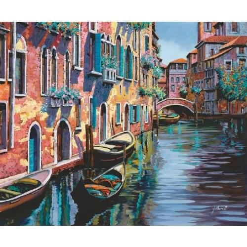 Travel place art painting picture Venice water city street art painting picture quality canvas craft decor art