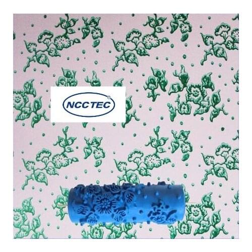 5'' NCCTEC Background wallpaper print roller FREE shipping 125mm liquid wallpaper flower mould embossed roller tools