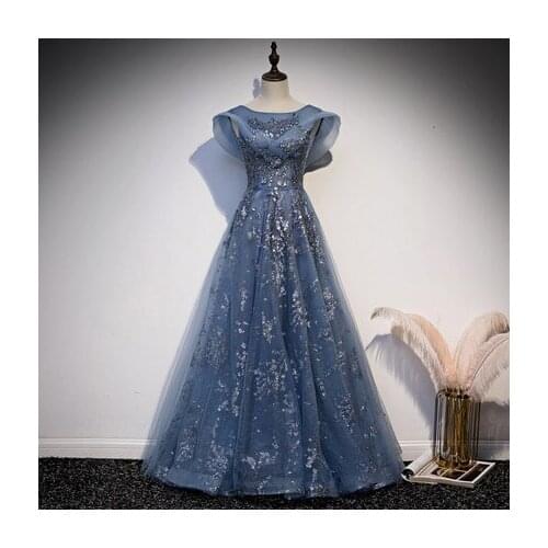 Blue bling embroidery long dress vintage medieval dress Renaissance princess Victoria dress