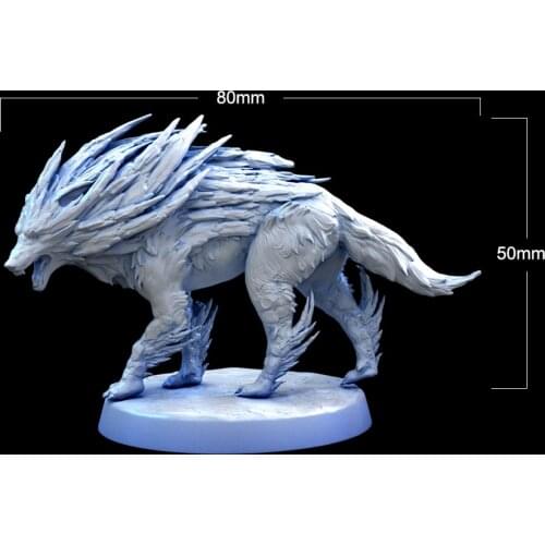 Resin Model Wild Ice Wolf Figure Unpainted No Color DW-038