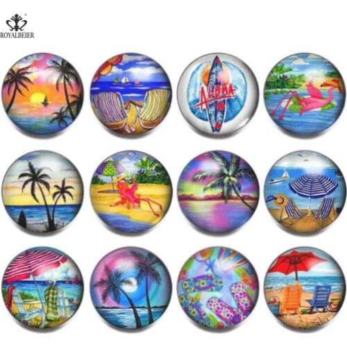 12pcs/lot New Arrive Colorful Different Kinds Glass Buttons Fit 18/20mm Beads Slide Charms 18mm Cabochon DIY Snap Jewelry KZ1181