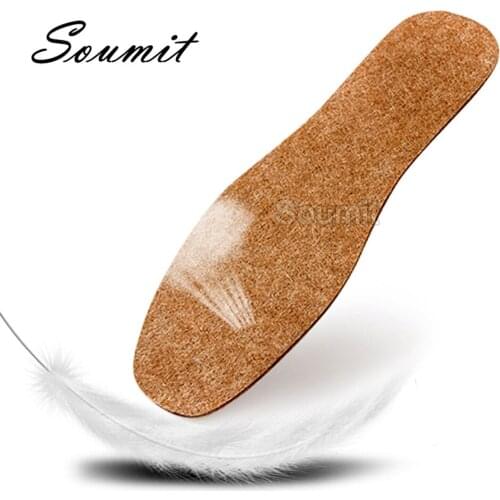 Unisex Cotton Pads Wool Felt 1 Pair Winter Thick Soft Keep Warm Plush Breathable for Men Women Sweat-Absorbant Inserts Insoles