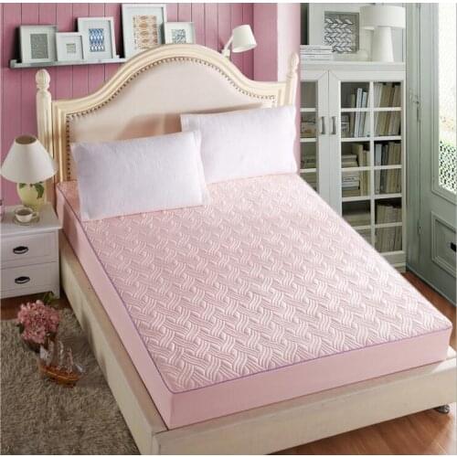 Thicken Quilted Mattress Cover King Queen Quilted Bed Fitted Bed Sheet Anti-Bacteria Mattress Topper Air-Permeable Bed Pad