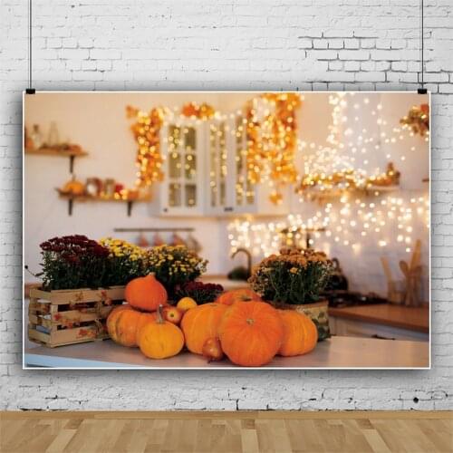 Vinyl Backgrounds For Photography Autumn Pumpkin Royal Party Fantasy Bulb Light Polka Dots Sunflowers Interior Photo Backdrops