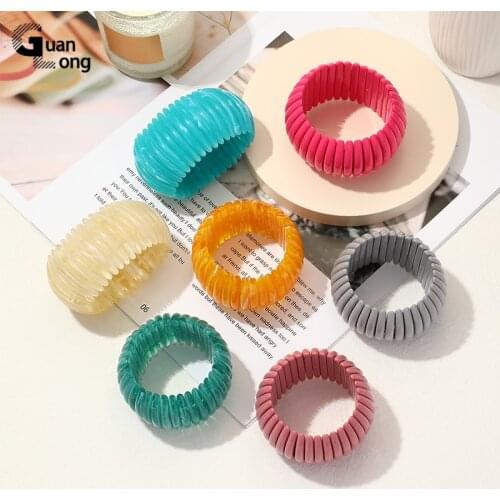 Vintage Charm Acrylic Resin Wide Adjustable Bracelets Bangles for Women Fashion Jewelry Party Stretch Lucky Bracelets for Girls