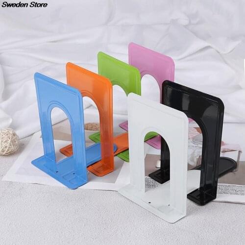 1PC Simple Style Metal Bookends Book Holder L-shaped Desk Organizer Desktop Book Holder School Stationery Office Supplies
