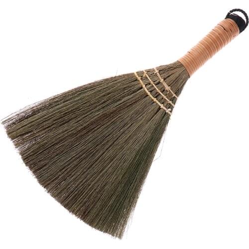 1PCS Straw Broom Wooden Soft Sweeping Broom Desktop Sofa Dusting Home Cleaning Brush