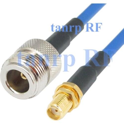 15CM Flexible blue jacket jumper cable RG402 6inch N female jack to SMA female jack RF adapter connector
