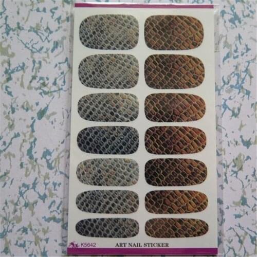 2018 New Fashion 1 Sheet Nail Art Stickers Snake Skin Nail Foils Decal Crocodile Manicure Decor Tools Nail Sticker