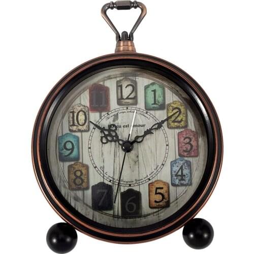 5 Inch Retro Alarm Clock Non Ticking Silent Metal Antique Table Desk Shelf Quartz Clock, Loud Wake Up Alarm Clocks