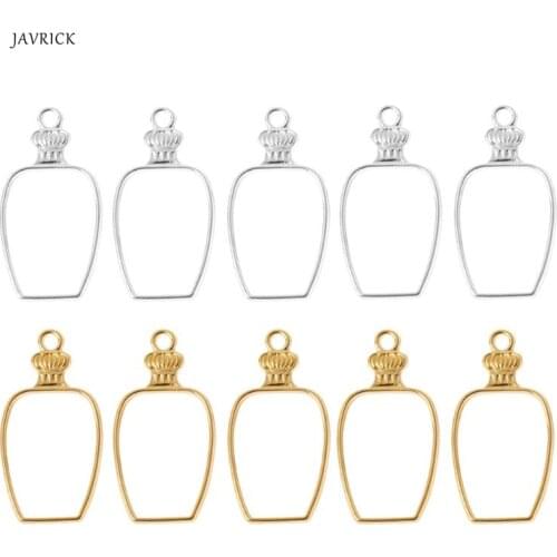5Pcs Water Bottle Metal UV Frame Pendants Open Bezel Setting UV Resin Jewelry Frame