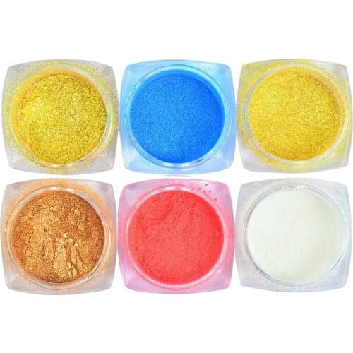 6 Colors Optional Ultra-fine Pastel Nail Glitter Powder Dust for Nail Polish Pigment Decorations