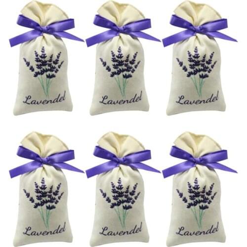 6pcs Lavender Sachet Bag Organic Natural Lavender Sachets Bag Fabric Portable Flower Candy Bags For Home Fragrance Sachets