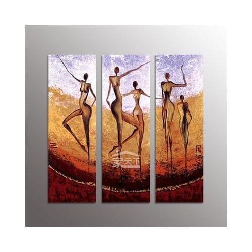 Abstract "Danceing"3P Large TOP Modern Decor ARTOIL PaintingFree shipping