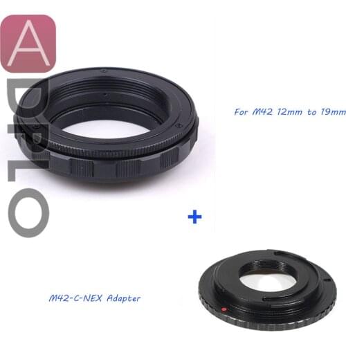 ADPLO 12mm to 19mm M42 Lens Adjustable Focusing Helicoid Macro Tube Adapter Suit For M42 or C Mount Lens to NEX camera