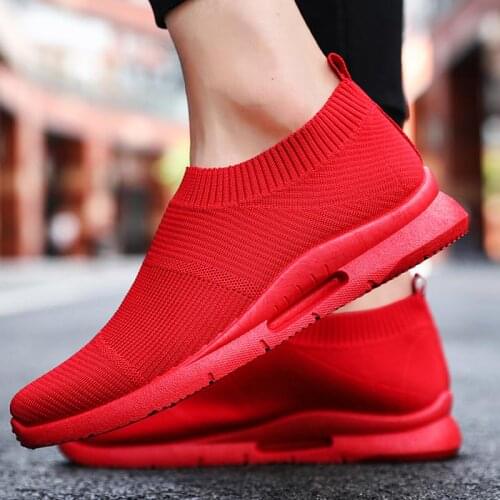 Airavata Summer Lightweight Running Shoes Tennis Man Sports To Run Mens Sneakers Socks Shoes Men Sport Red Male Runners D-464