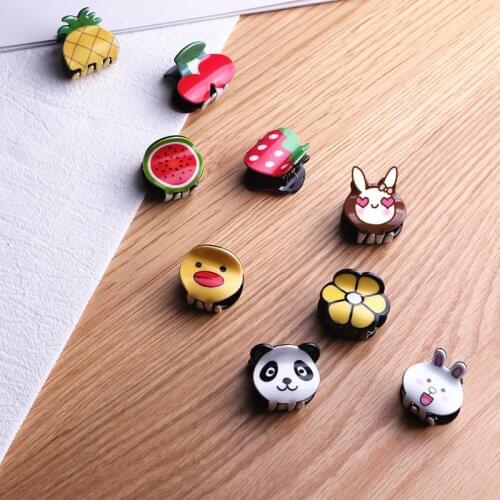 Acrylic Sweet Cartoon Hair Accessories For Girls Rabbit Bear Hair Claws Panda Fruit Shaped Hairpin Handmade Hair Clips