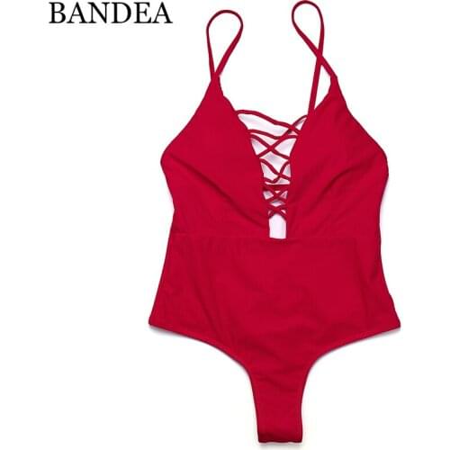 BANDEA One Piece Swimsuit Female Swimwear Swimming Suit For Women Bikini Set Solid Swimsuit For Girls Swimwear Sexy Bikini 2019