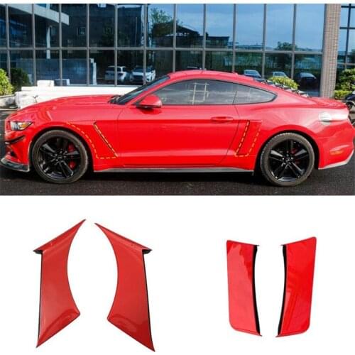 For 4PCS Ford Mustang Car Side Air Grille Wheel Brow 2015-2019 Body Kit Car Wide-body Abs Material Wheel Eyebrow CAR Spoiler