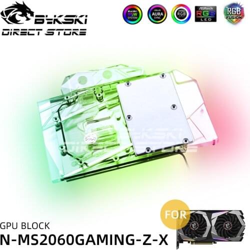 Bykski ARGB GPU Block MSI GeForce RTX2060 Gaming Z 6G Video Cards Block Cooler PC Watercooling VGA block N-MS2060GAMING-Z-X