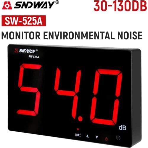 SNDWAY SW-525A Digital Sound Level Meter 30-130dB Noise Monitoring Volume Test Tool Wall Hanging Noise Meter