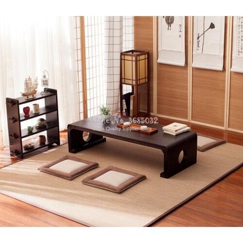 Japanese Vintage Indoor wood Furniture Asian Style Coffee Tea Living Room Low Table Rectangle 60*40cm Tatami Floor Table
