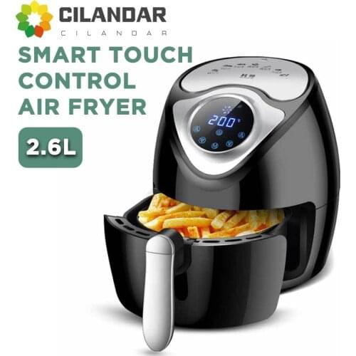 1300W Multifunctional Smart Touch LCD 2.6L Air Fryer Fried Chicken Wings French Fries Baked Salmon Bread Pizza