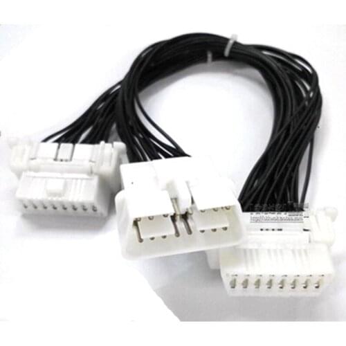 OBD 16Pin OBD2 1 Male to 2 Female Extension Cable 16 Pin to 16 Pin Cable Extension Cable Car Diagnostic Extender Cable White