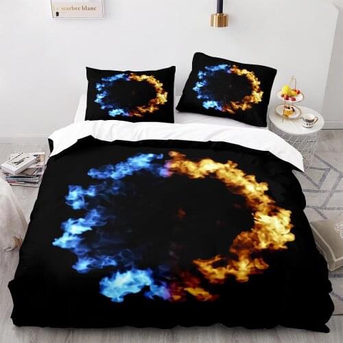 Colorful Flame Bedding Set Single Twin Full Queen King Size Ice And Fire Blaze Bed Set Children Kid Bedroom Duvetcover Sets 026