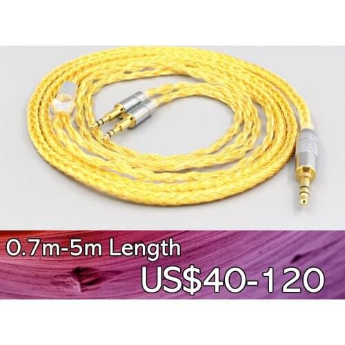 LN007379 16 Core OCC Gold Plate Braide Earphone Cable For Oppo PM-1 PM-2 Planar Magnetic 1MORE H1707 Sonus Faber Pryma headphone