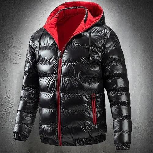 Autumn Winter Parkas Men Puffer Jacket With Hood Colorblock Men Streetwear Trends Fashion Coat Cotton Padded Warm Coats Men