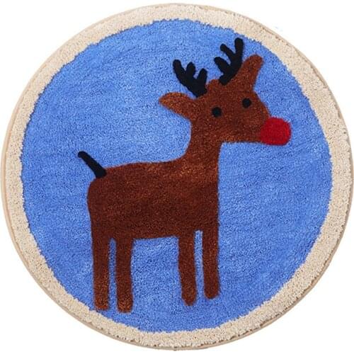 Latest Kitchen Rug Bathroom Mat Door Absorbent Non-slip Mats Small Carpets Snowman Moose Pattern Home Decorations for Christmas