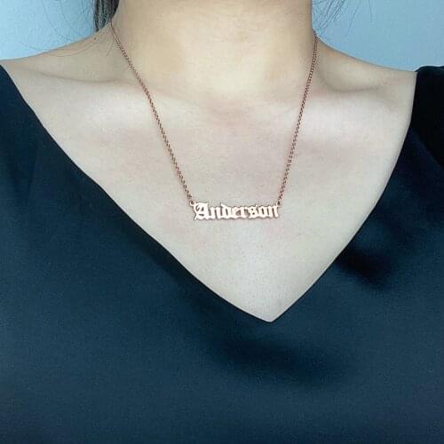 Stainless steel abuela necklace personalized customization custom name European and American trend fashion jewelry gift