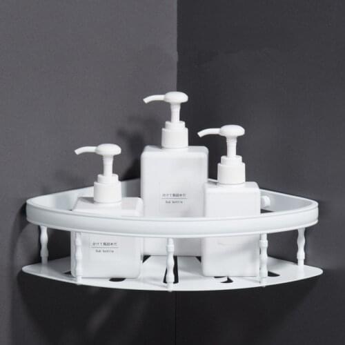 Bathroom Shelf Aluminum Shower Rack White Baking Corner Shelf Bath Shower Shelf Wall Mounted Storage Organizer Holder Rack