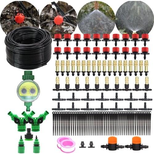 RBCFHl 1/4''Automatic Micro Drip Irrigation Garden Watering Timer Intelligence Irrigation Cooling System With Adjustable Dripper