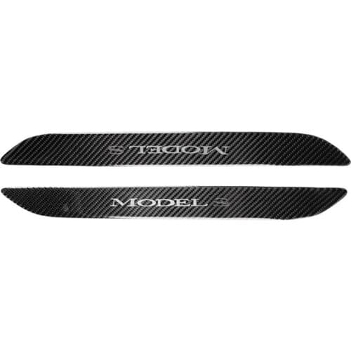 Carbon Fiber Rubber Door Sills Wrap Protection Carbon Fiber Stickers Interior Protection Kit Compatible fit for Tesla Model S
