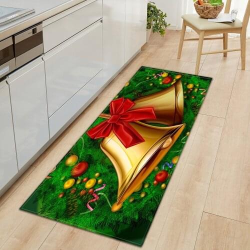 Christmas Kitchen Carpet Bedroom Children Floor Bathroom Decoration Rug Entrance Doormat Home Hallway Balcony Non-Slip Long Mat